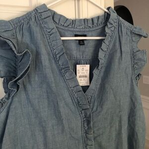 New w Tag: J Crew Cotton Ruffle Top. Size XXL
